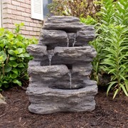 Nature Spring Nature Spring 3-Tier Outdoor Rock Water Fountain 168115WMY